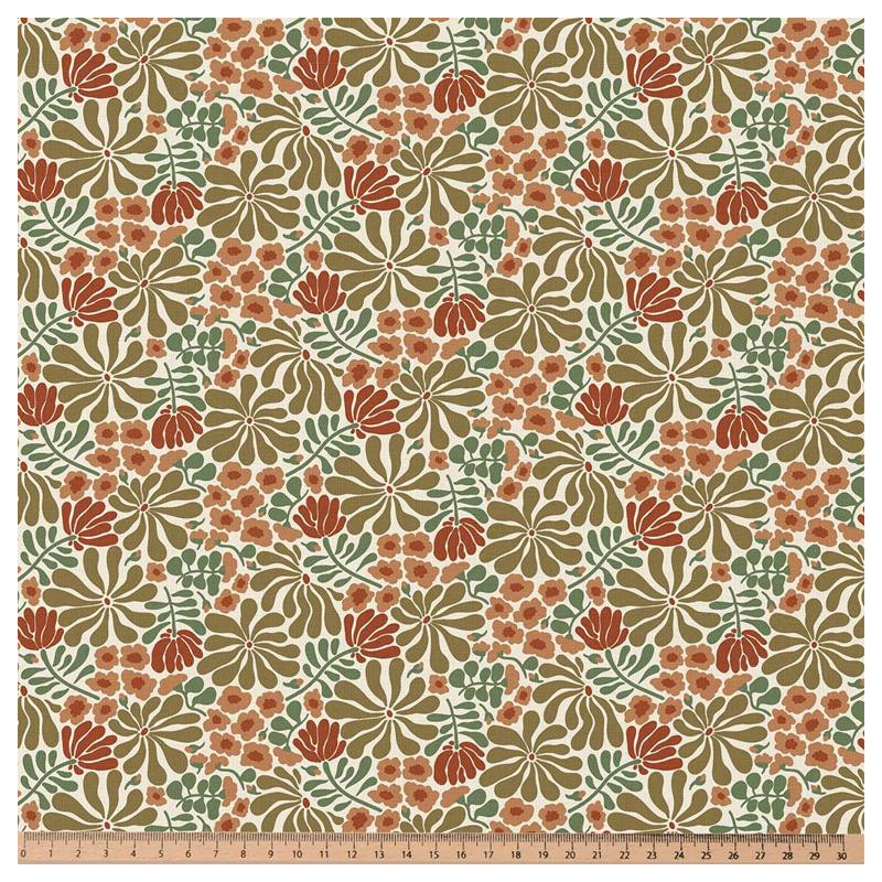 Printed Cotton BOEZI Khaki / Ochre